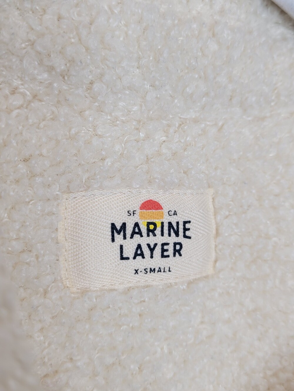 Marine Layer Eden Sherpa Fleece Overshirt Shacket XS Cream - Picture 6 of 6